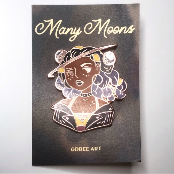 Jewelry - Fantastic hard enamel Space themed pin, Many Moons